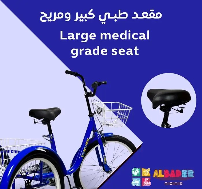 دراجة ثلاثية العجلات بتصميم سلة خلفية - سيكل ريجشة مقاس 20