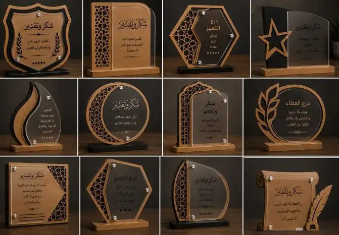 هدايا ودروع وتكريمات مخصصة حسب الطلب تنفيذ احترافي