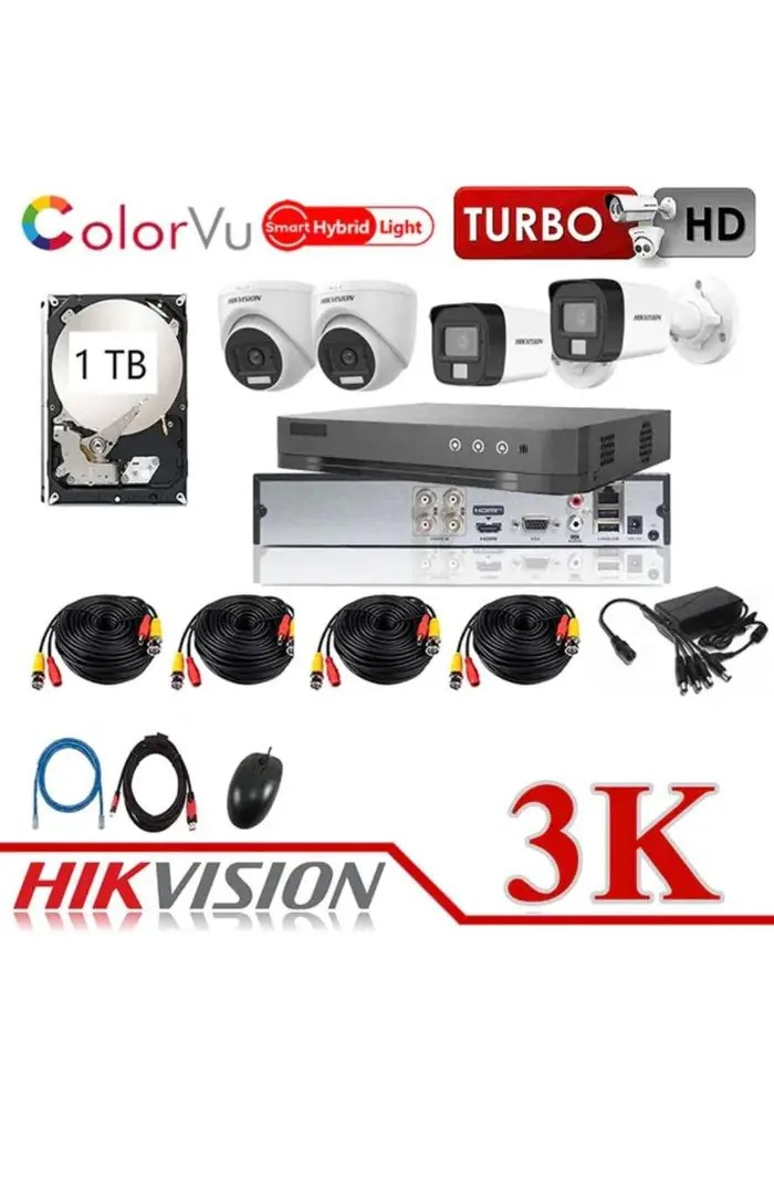 كاميرات مراقبة Hikvision 5MP عدد 4 مع التركيب كاميرات داخل